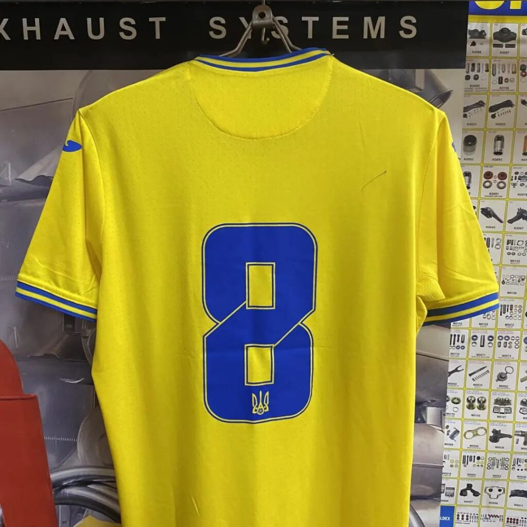 Ігрова футболка студентської збірної України з футзалу від Андрія Теряєва. Ракурс № 2. 