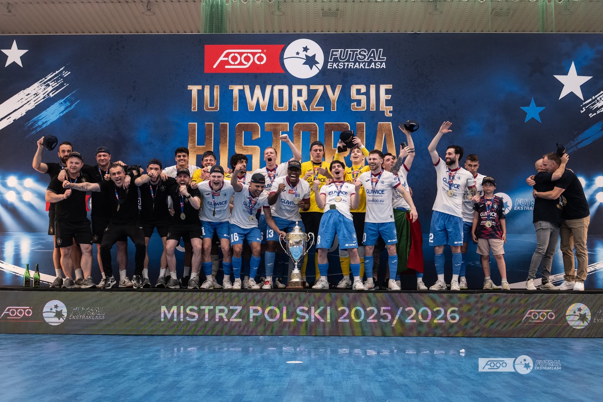 «Пяст» (Глівіце) - чемпіон Польщі сезону 2025/2026 р. р. Фото: futsalekstraklasa.com